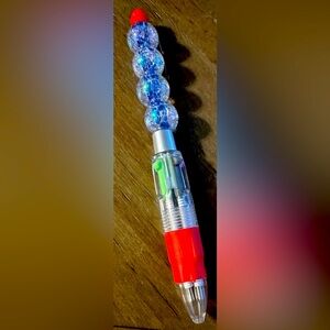 Colorful Multi-Function Pen with Red Accents